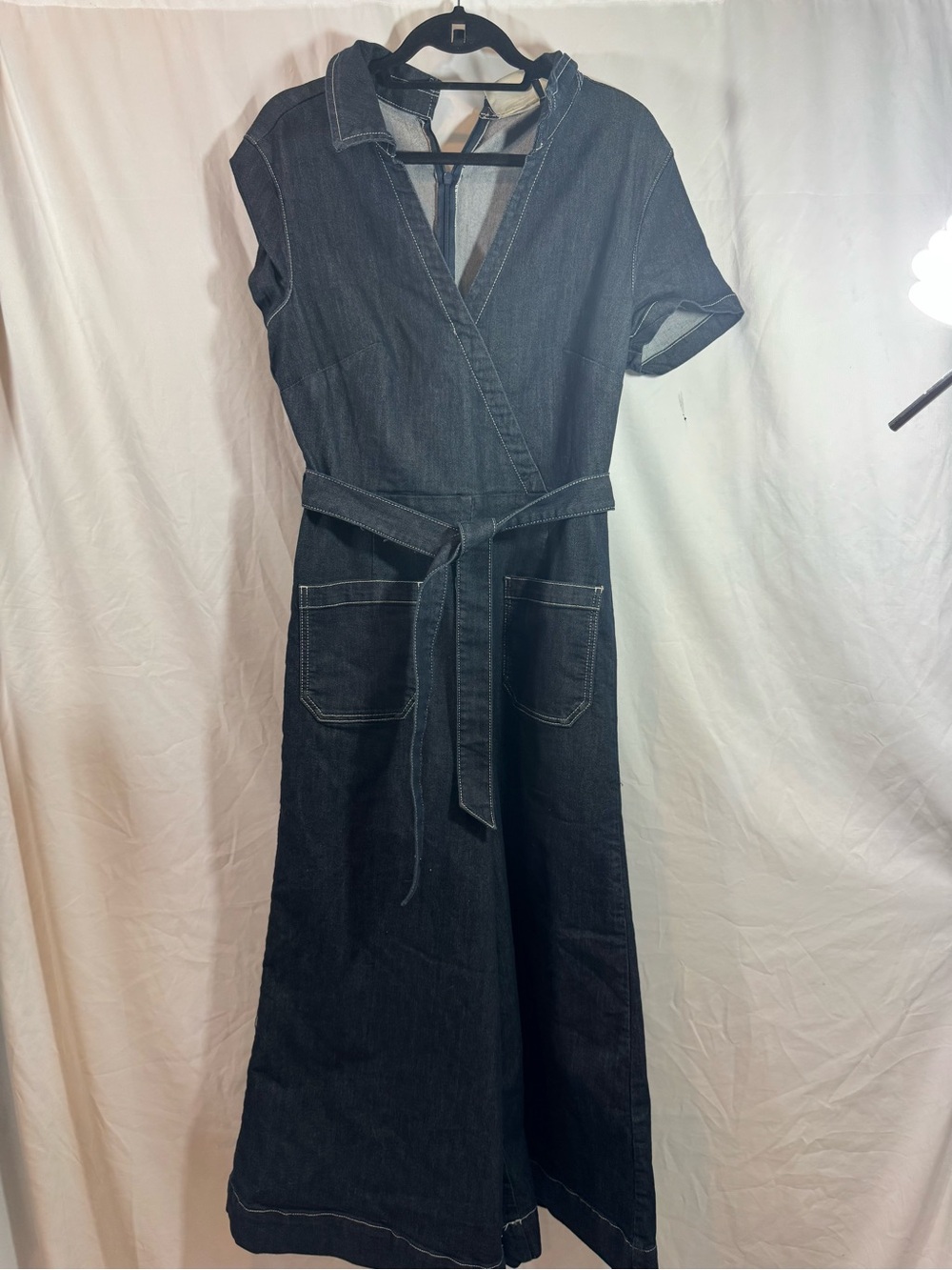Anthropologie Black Denim Jumpsuit 14